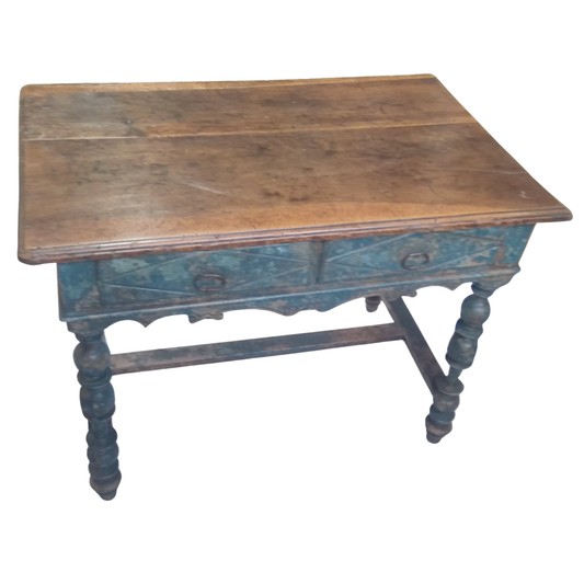18th Century Painted Side Table with Walnut Top