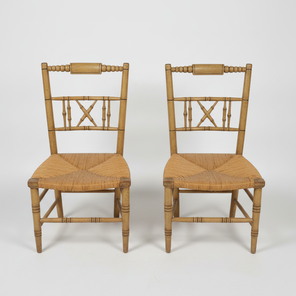 Regency Painted Side Chairs, Pair
