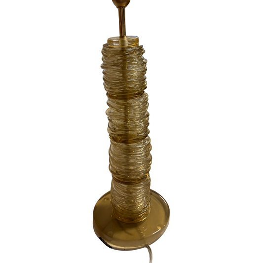 Gold Hive Murano Glass Lamps, Pair