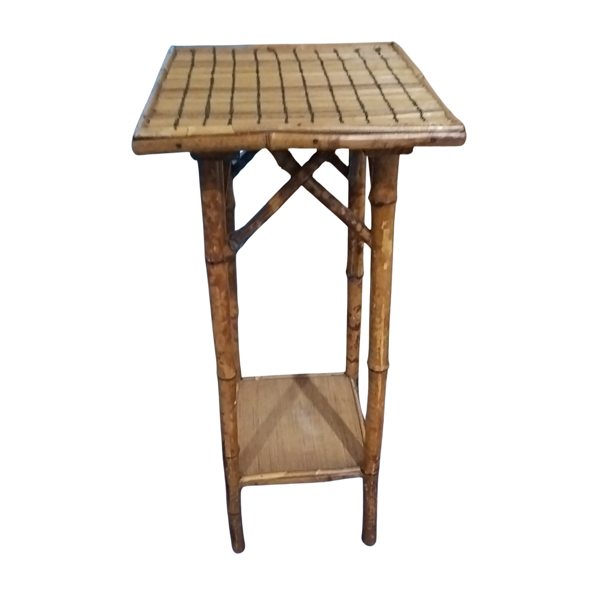 Tall Two Tier Bamboo Table
