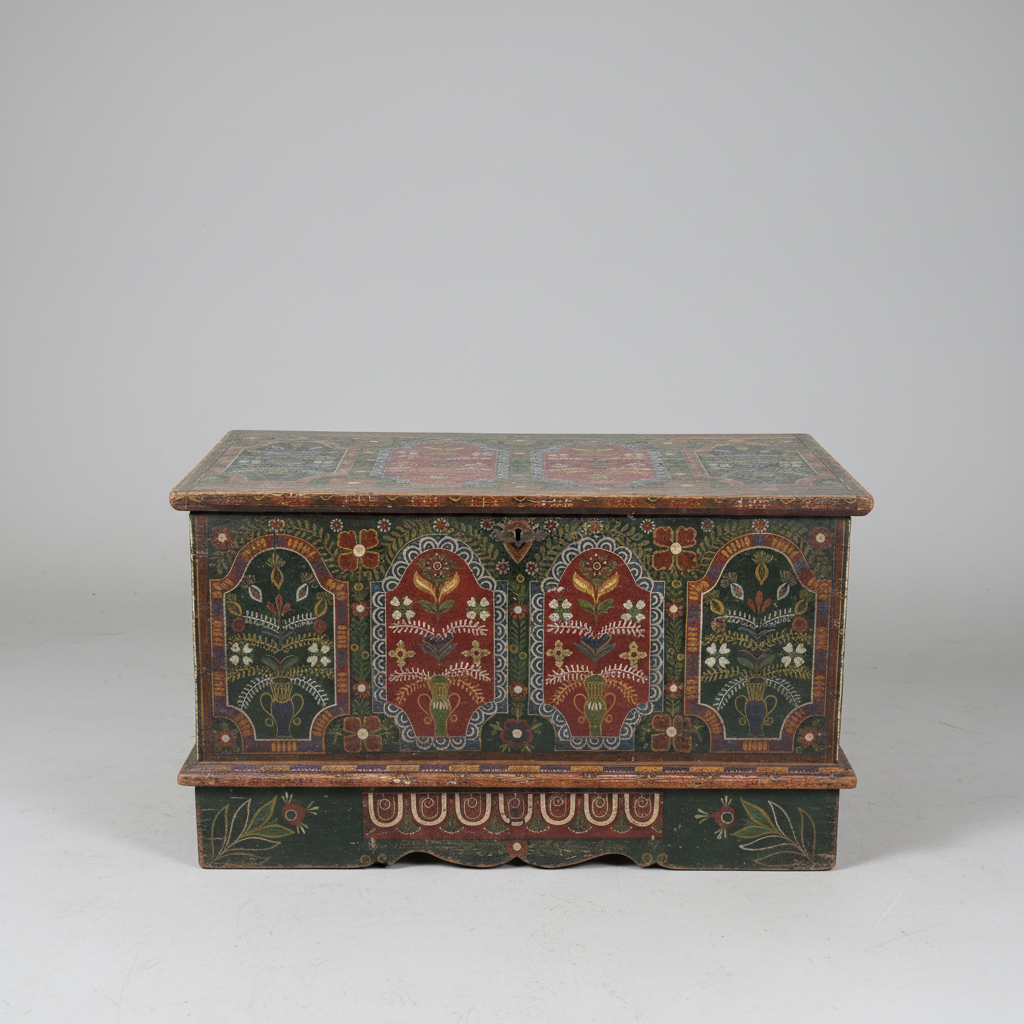 Painted Mariage Trunk