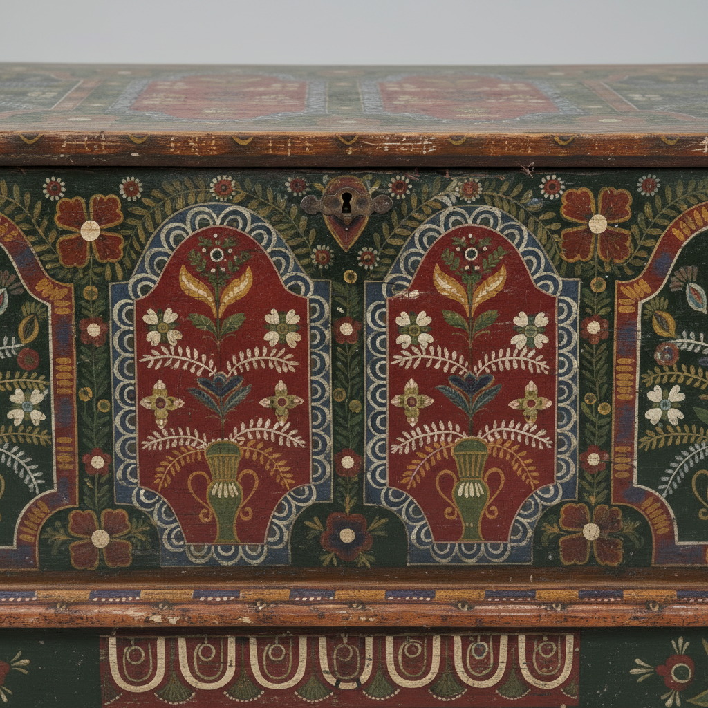 Painted Mariage Trunk