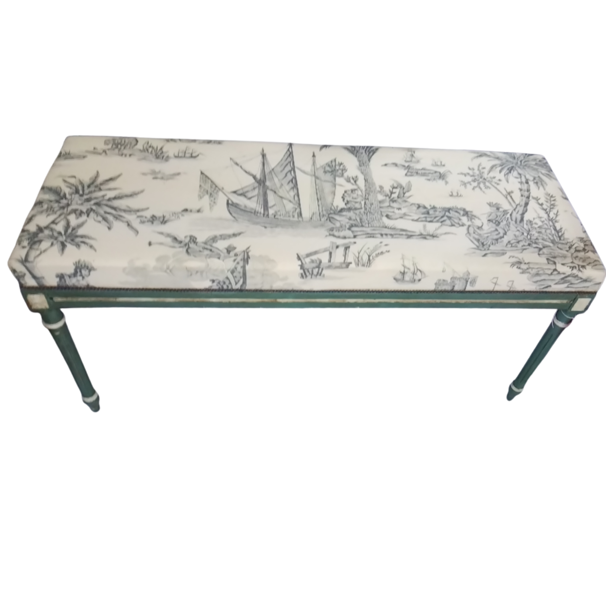 Painted Green Benches