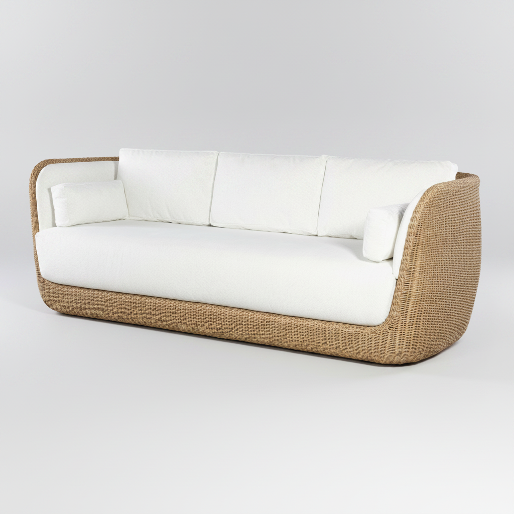 Basket Weave Outdoor Sofa