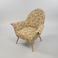 Taupe Open Arms Chair