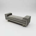 Gray Velvet Clamp Bench