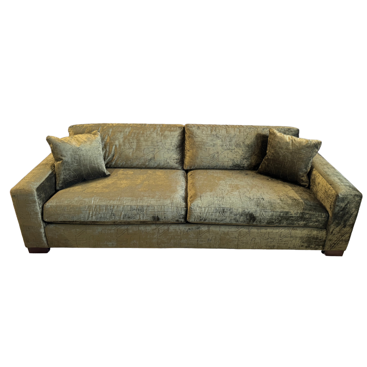 Long Sofa in Moss Green