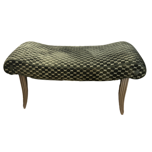 Rolled End Bench in Polkadot Velvet