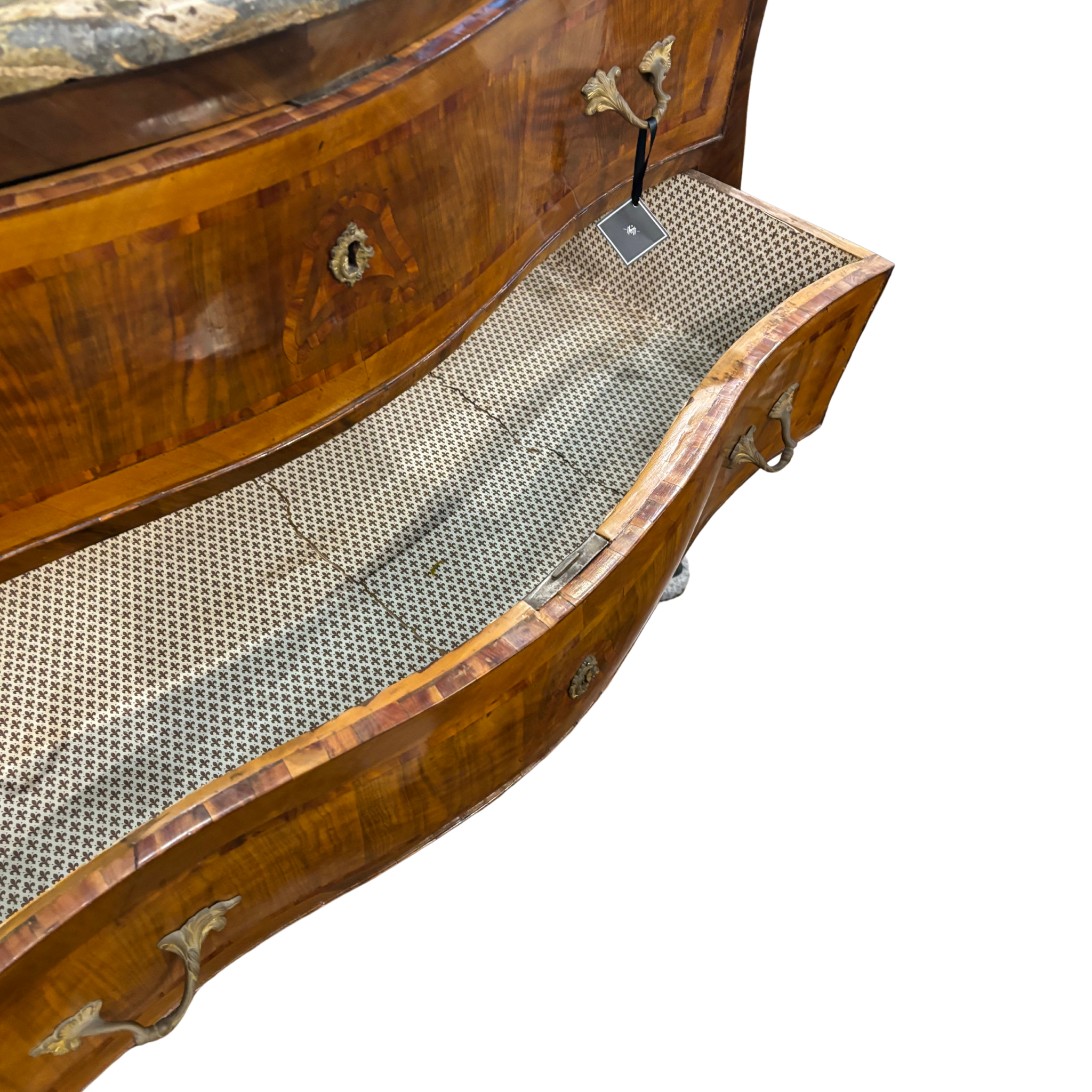 Antique Fossil Stone Top Commode