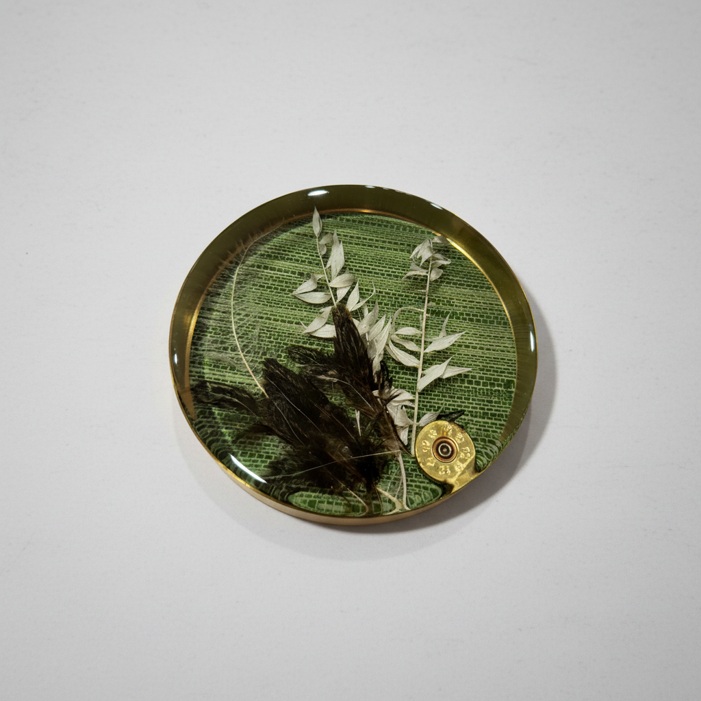Nature Encased in Hand-Poured Resin with Brass Trim