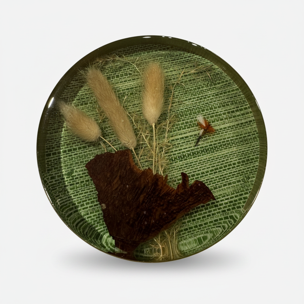 Nature Encased in Hand-Poured Resin with Brass Trim