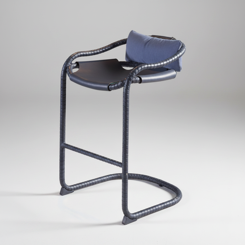 Leather Wrapped Barstool