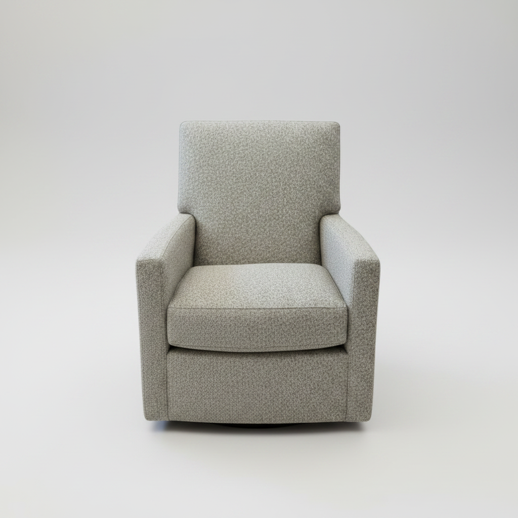Straight Back Swivel Chair in Cobblestone Fog