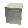 Canister in White Lacquered Crushed Eggshell Finish