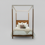 Two-Toned Walnut Poster Bed, Queen