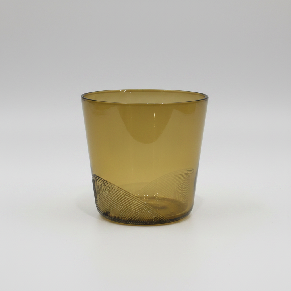 Hand Blown Glasses, Set of 4, Bronze