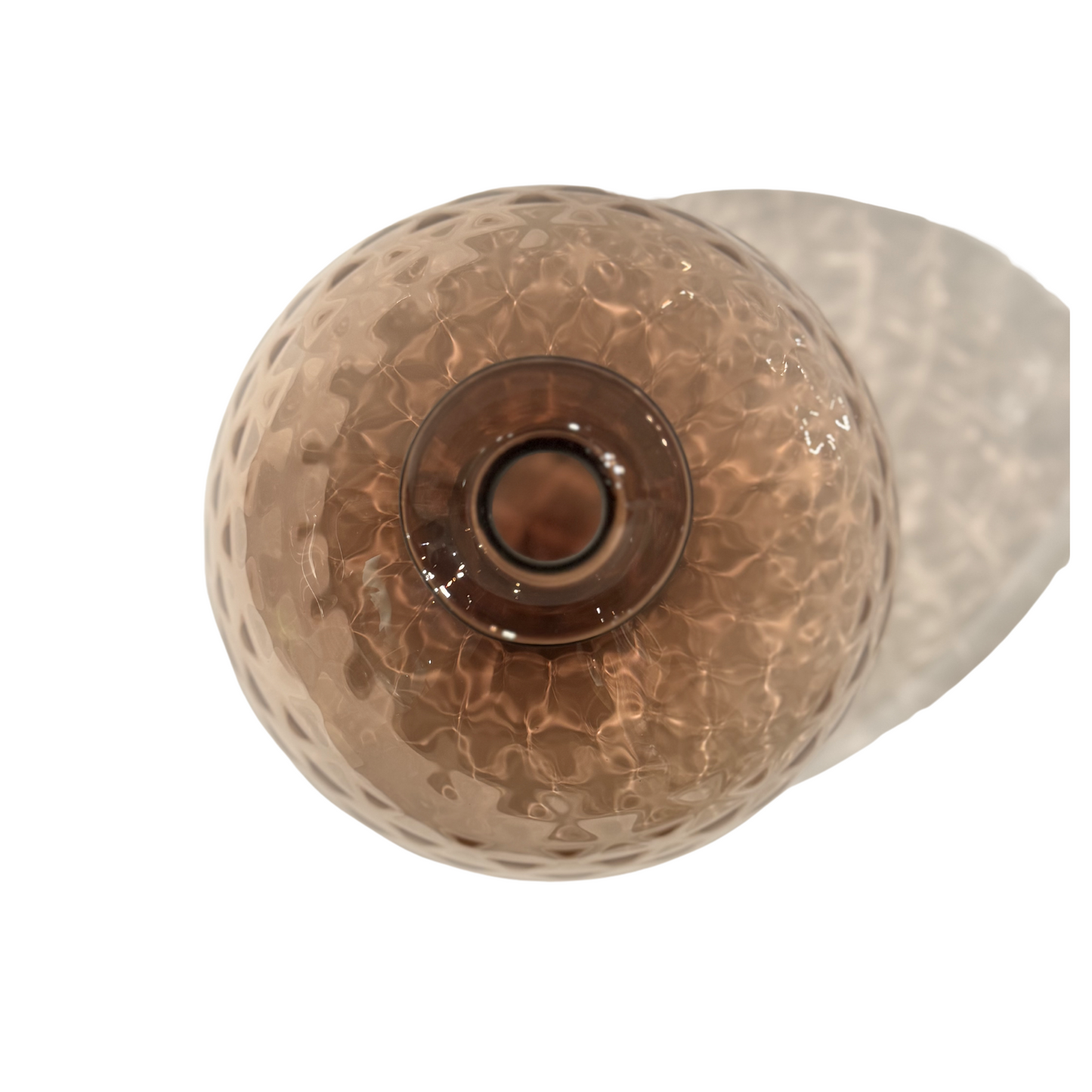 Hand Blown Optic Vase in Aubergine