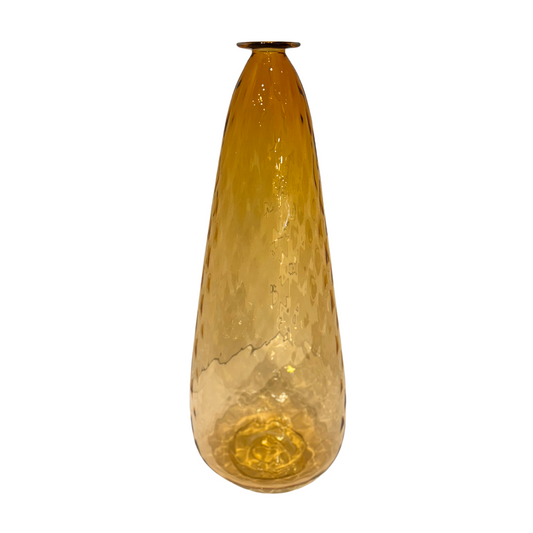 Tall Optic Hand Blown Glass Vase in Aurora