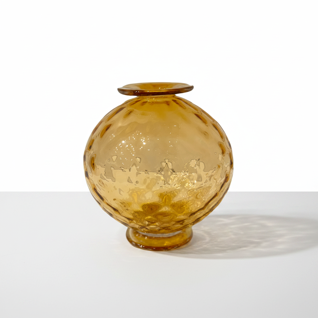 Hand Blown Optic Sphere in Aurora