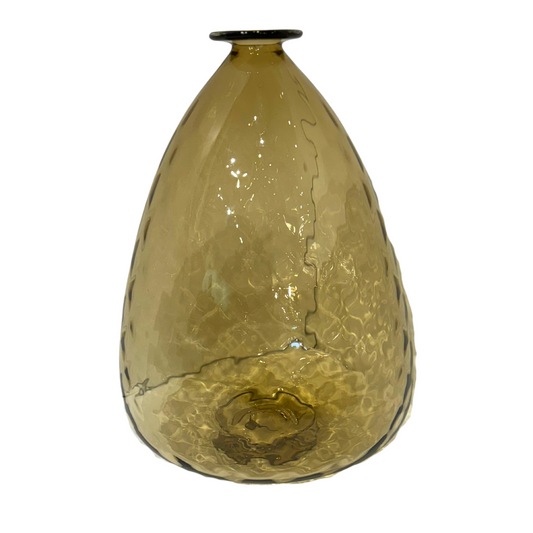 Large Hand Blown Optic Vessel in Bronze