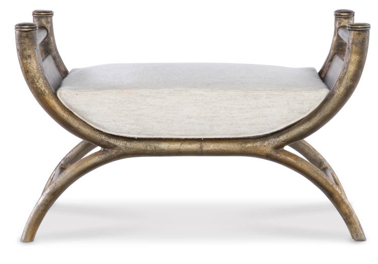 Bronze Frame Curved Upholstered Bench