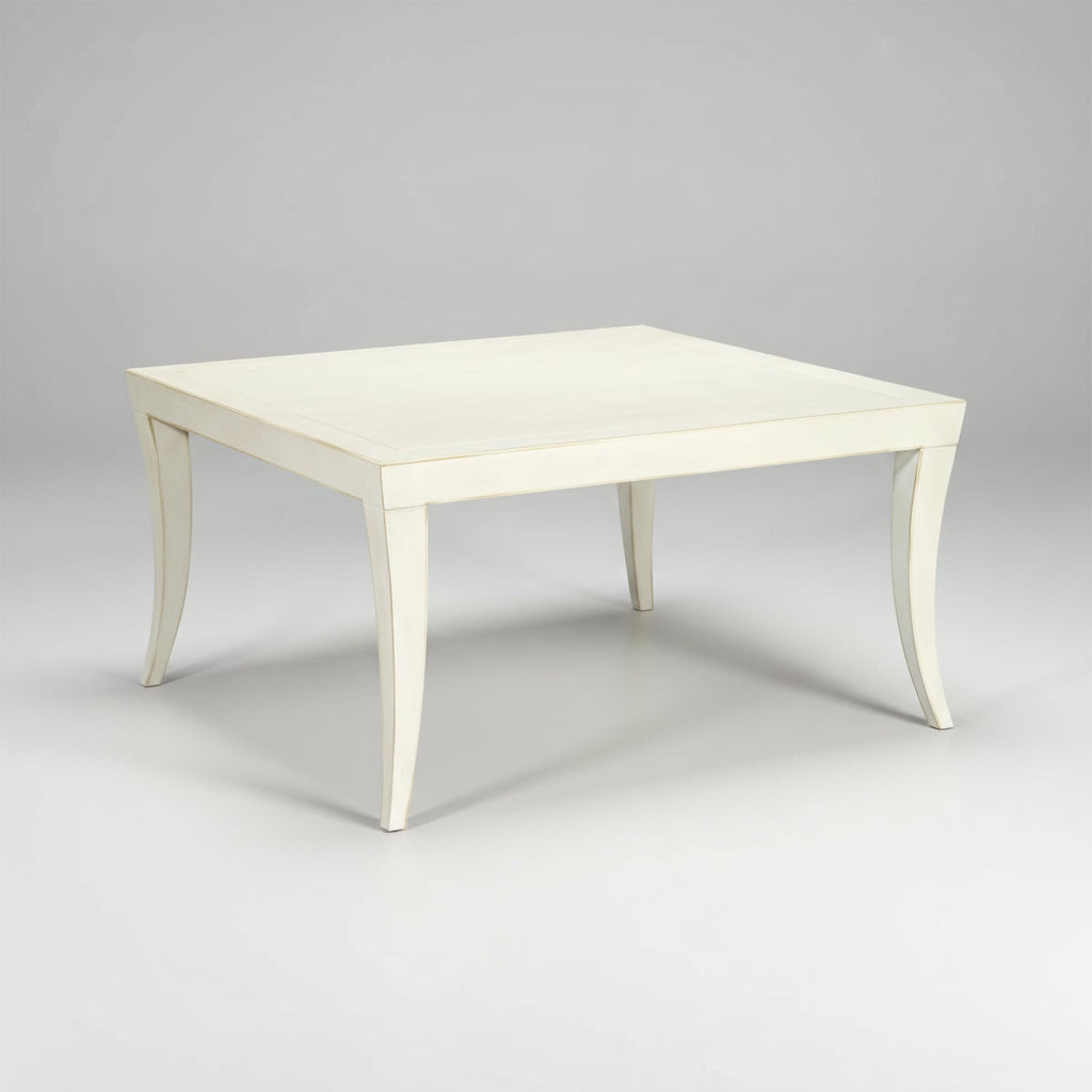 Milo Cocktail Table in Weathered White with a Maple Veneer Top
