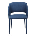 Fully Upholstered Mod Dining Arm Chair in Navy