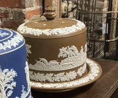 Brown Wedgwood Dome with Plate, 1860's