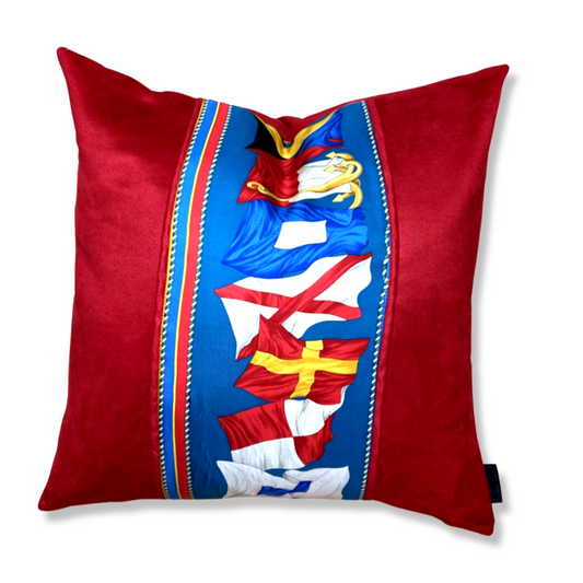 Gucci Nautical Flags Pillow in Blue