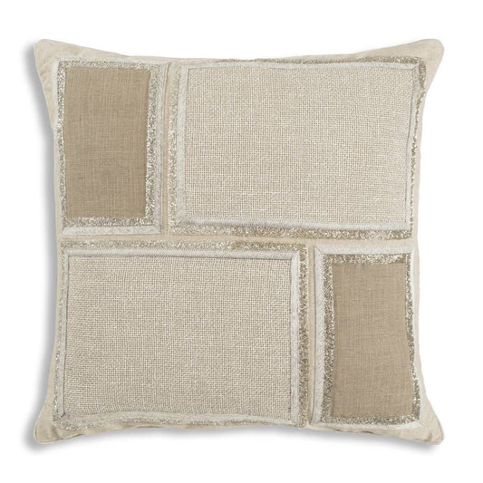 Beaded Squares Pillow in Natural Textures