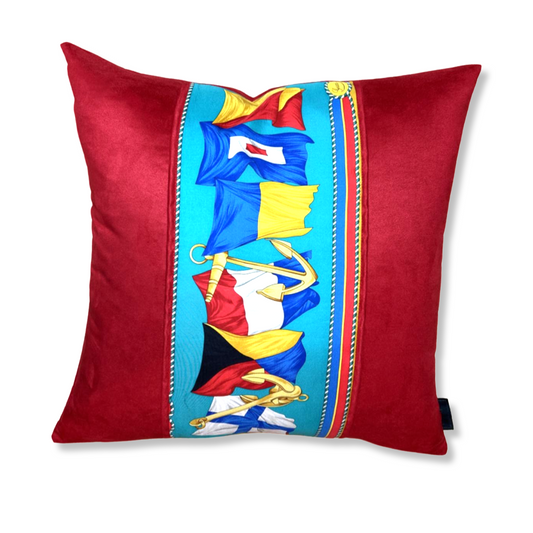 Gucci Nautical Flags Pillow in Teal