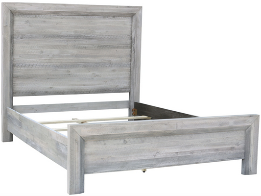 Rustic Gray Wood Bed, Queen