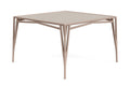 Square Aluminum Outdoor Dining Table in Blush + Chalk