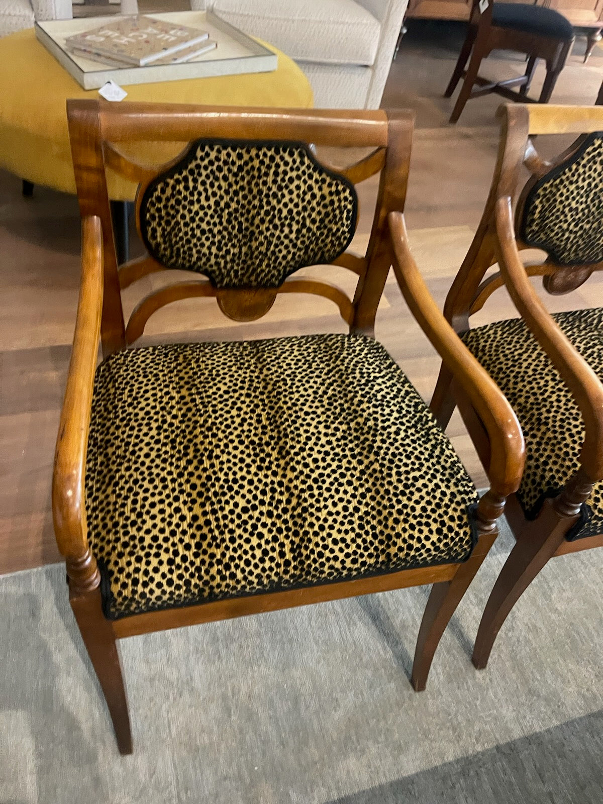 Antique Leopard Chair, Pair