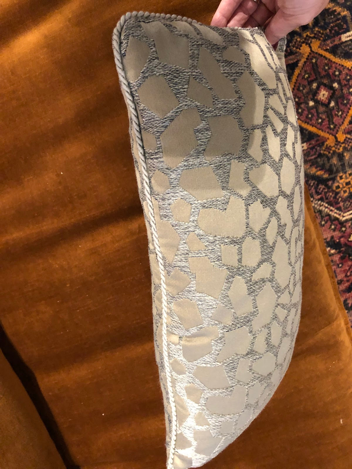 Taupe Croc Lumbar Pillow