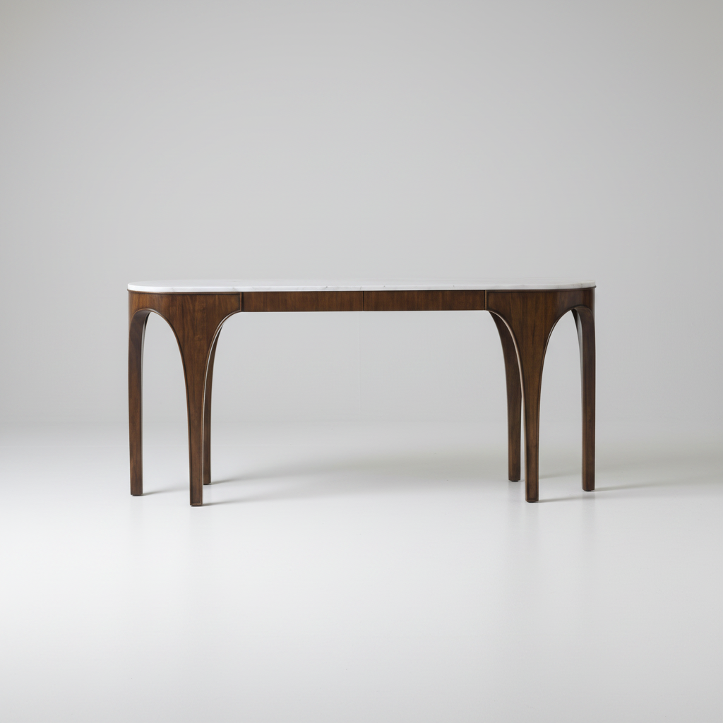 Mahogany and Marble Console