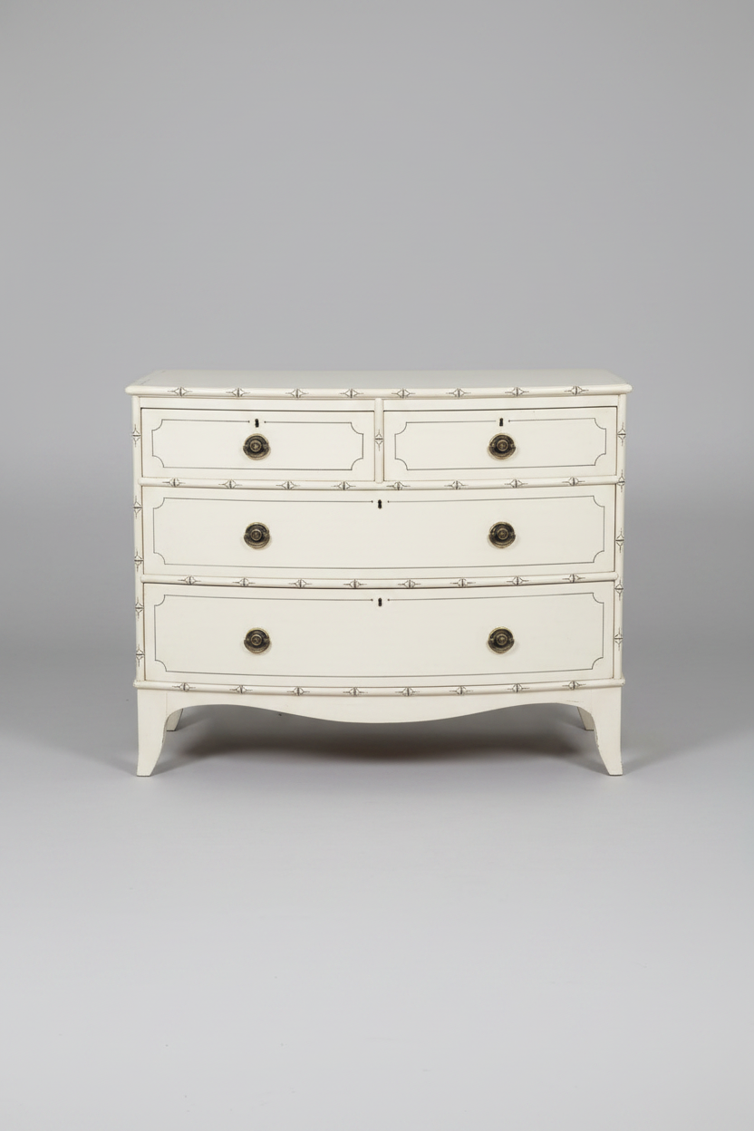 White Painted Faux Bamboo Chest