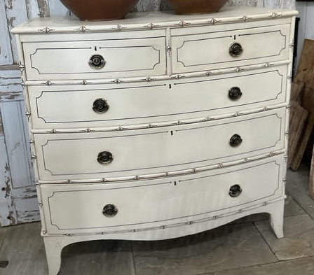 White Painted Faux Bamboo Chest