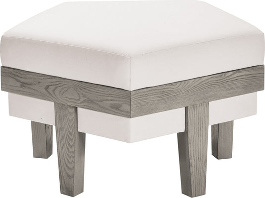 Modular Ottoman in Black Leather + Ebony Finish