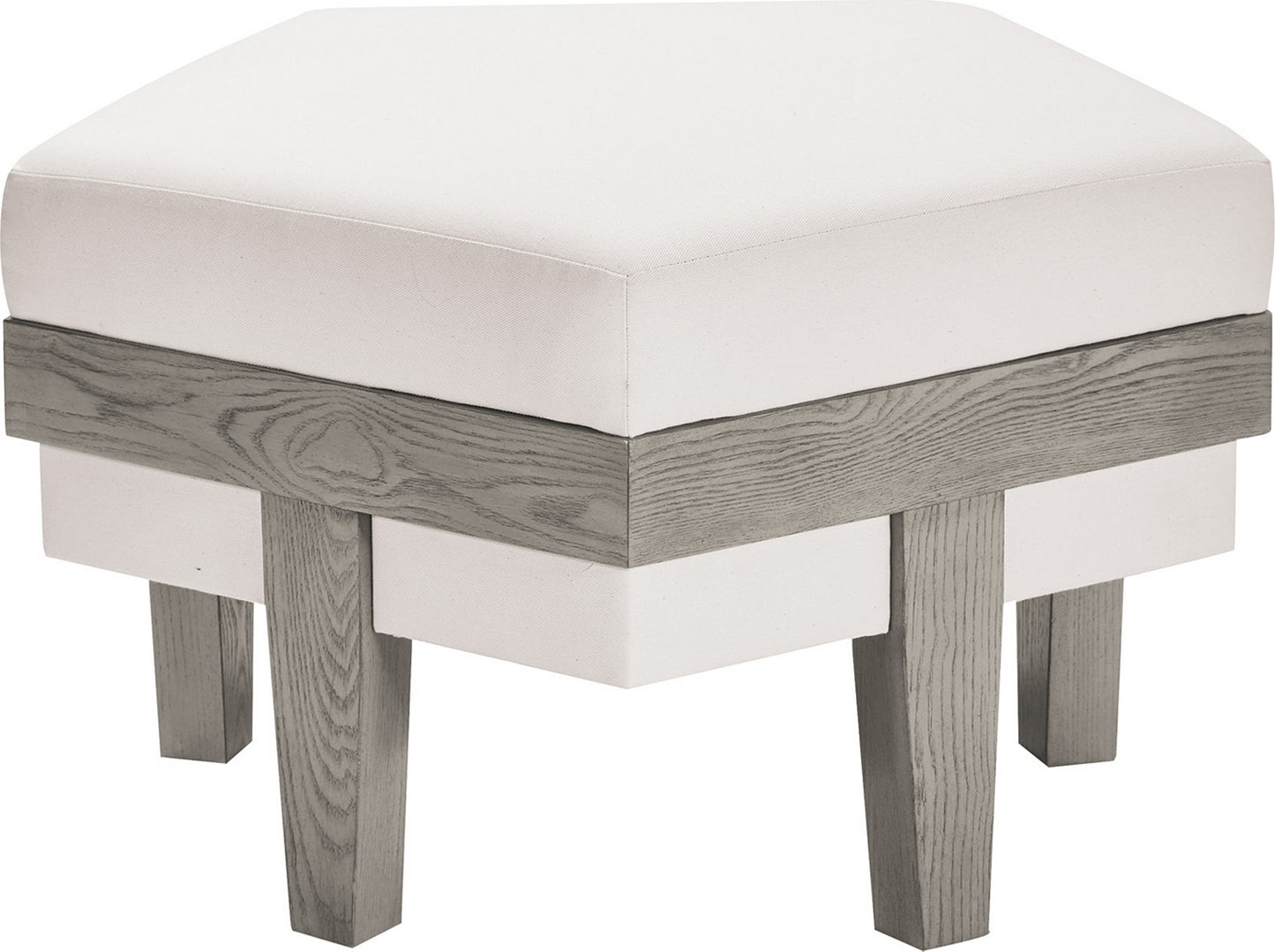 Modular Ottoman in Black Leather + Ebony Finish
