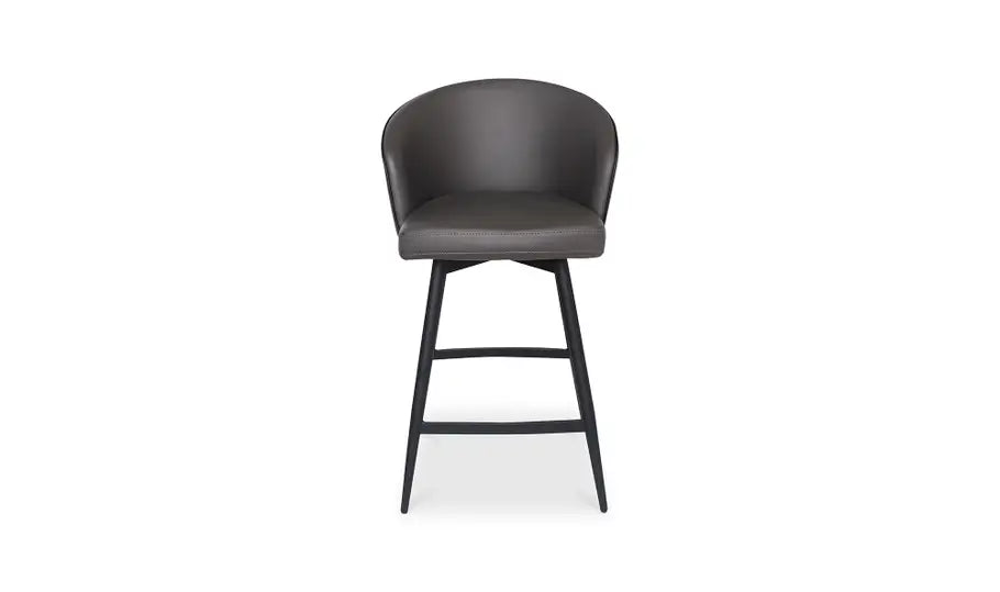 Charcoal Curved Back Swivel Counter Stool