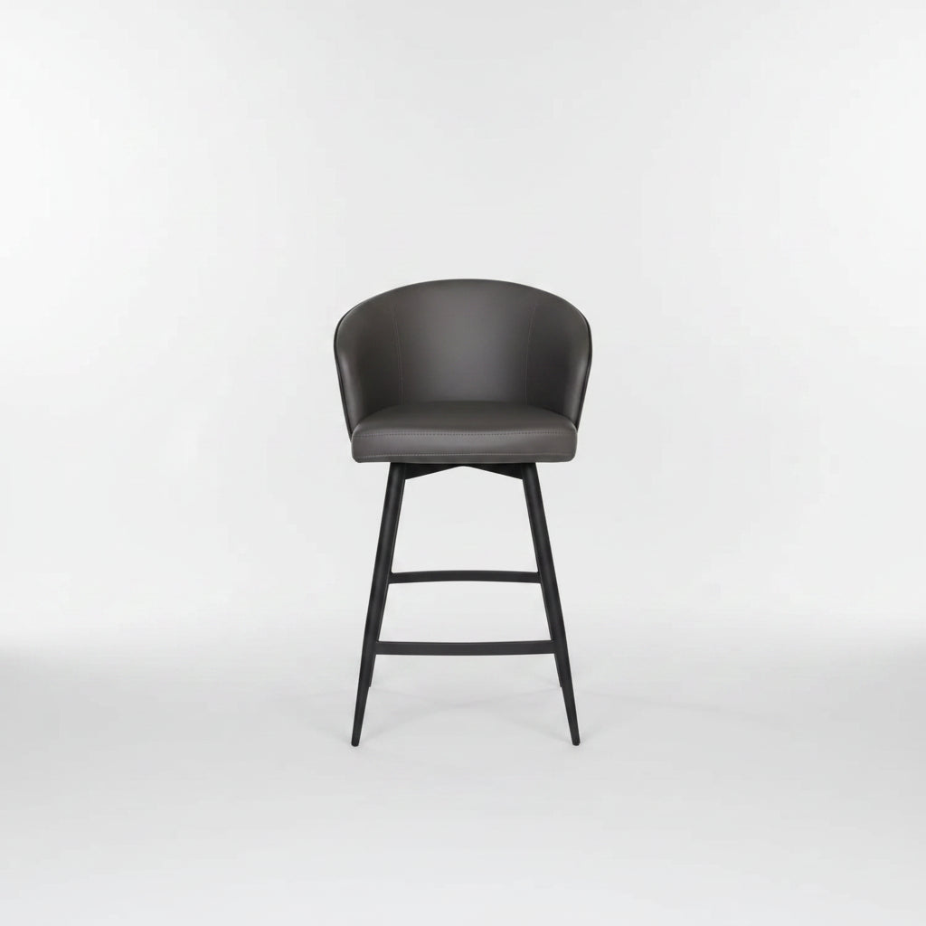 Charcoal Curved Back Swivel Counter Stool