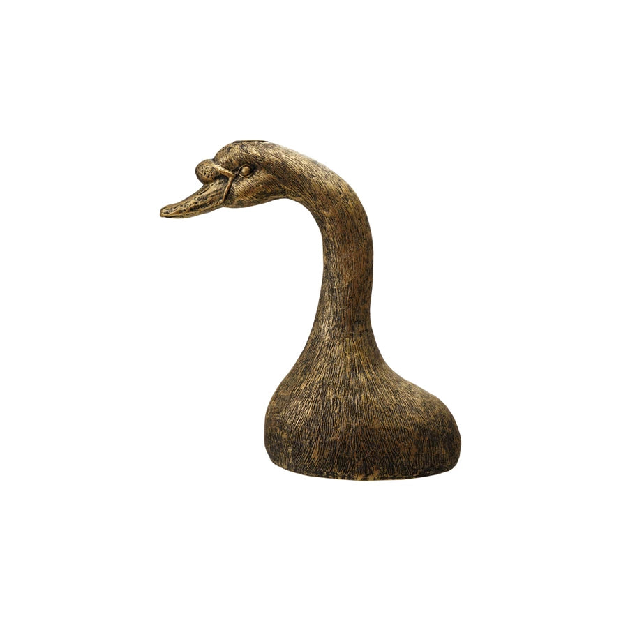 Antique Gold Swan Taper Candle Holder