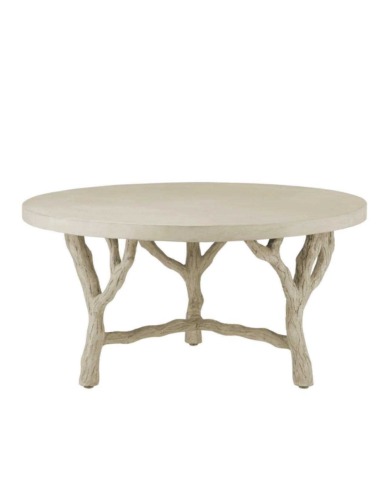 Concrete Faux Bois Round Cocktail Table